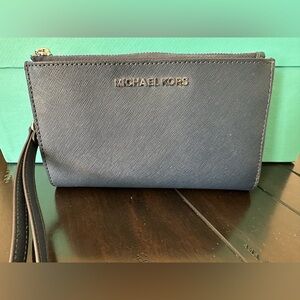 New Navy Michael Kors Wristlet